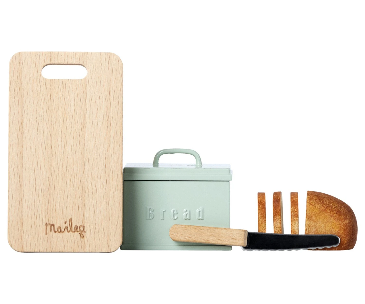 Maileg Miniature Bread Box With Cutting Board And Knife 4 Maileg Miniature Bread Box With Cutting Board And Knife - Image 2