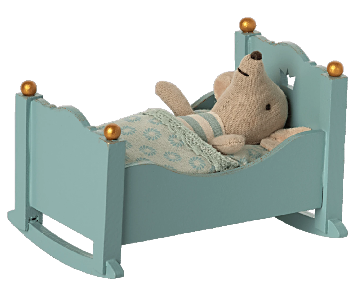Maileg Cradle For Baby Mouse - Blue 4 Maileg Cradle For Baby Mouse - Blue - Image 2