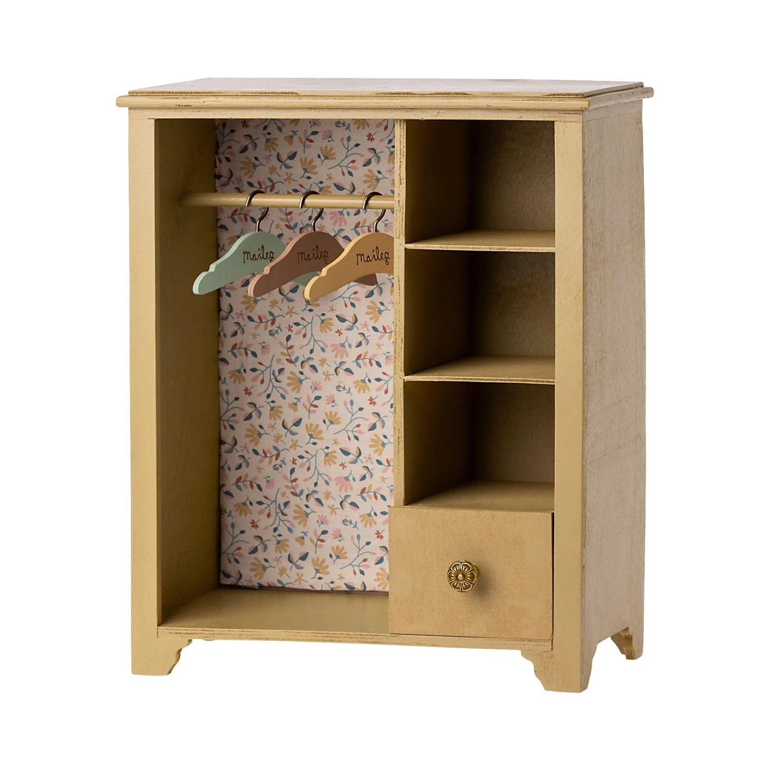 Maileg Large Wardrobe - Yellow 3 Maileg Large Wardrobe - Yellow