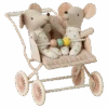 Maileg Stroller In Rose For Baby Mice
