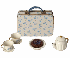 Maileg Afternoon Treat Tea Set Blue Madelaine For Mouse