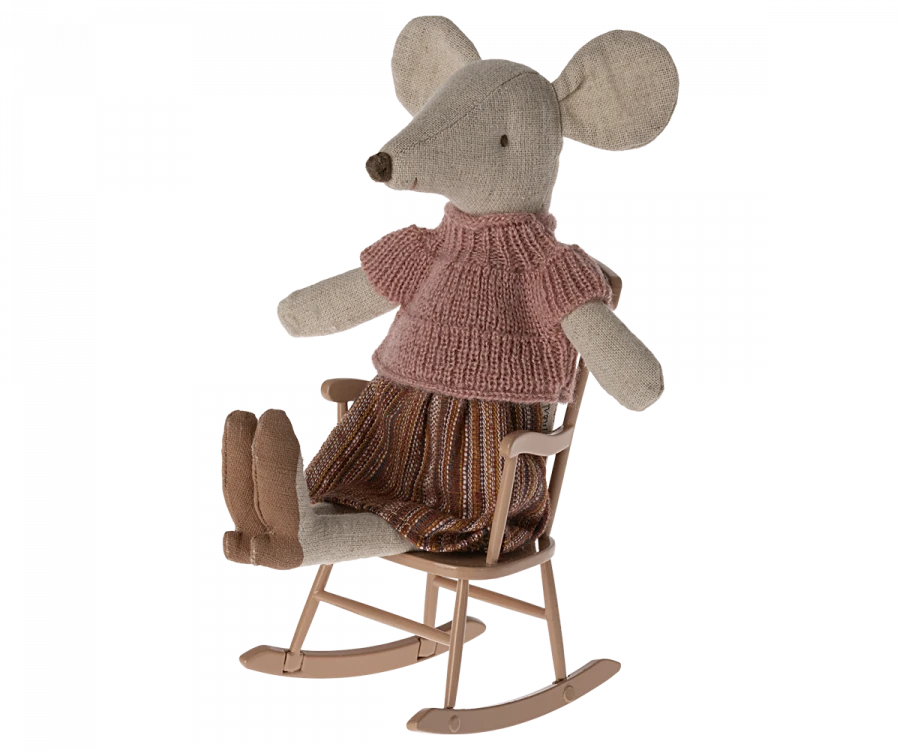Maileg - Rocking Chair, Mouse - Dark Powder 4 Maileg - Rocking Chair, Mouse - Dark Powder - Image 2