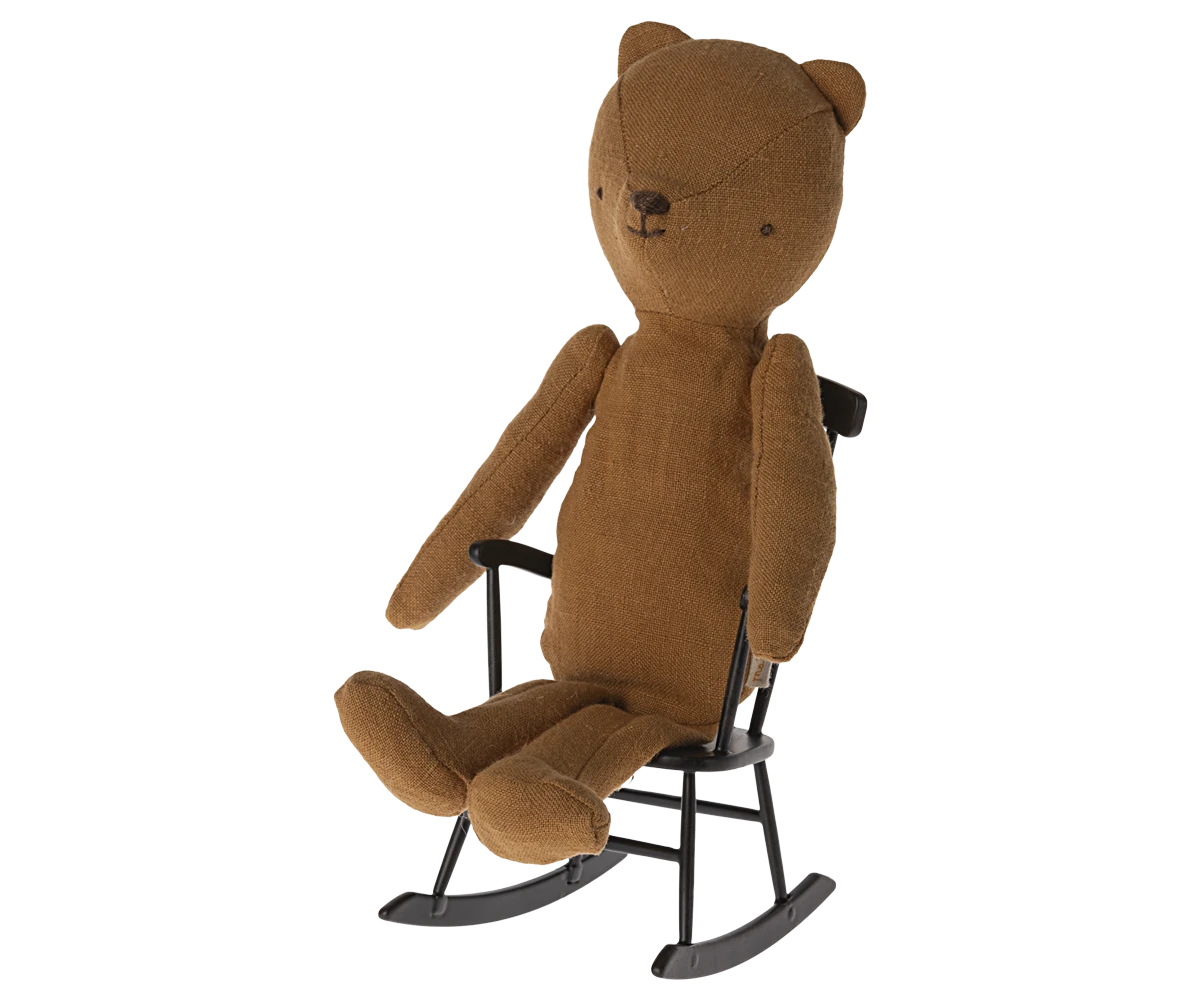 Maileg - Rocking Chair, Mini - Anthracite 4 Maileg - Rocking Chair, Mini - Anthracite - Image 2