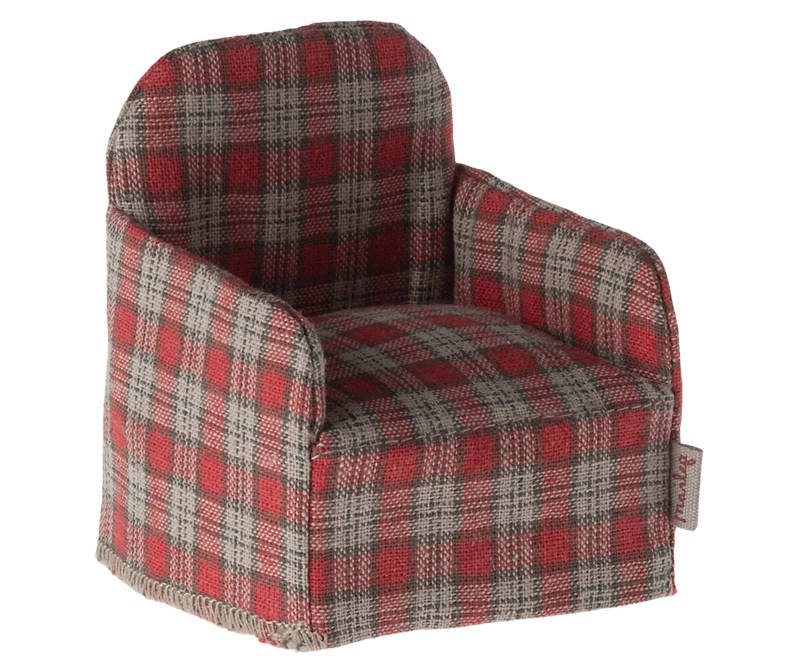 Maileg Mouse Chair In Red Checker 3 Maileg Mouse Chair In Red Checker