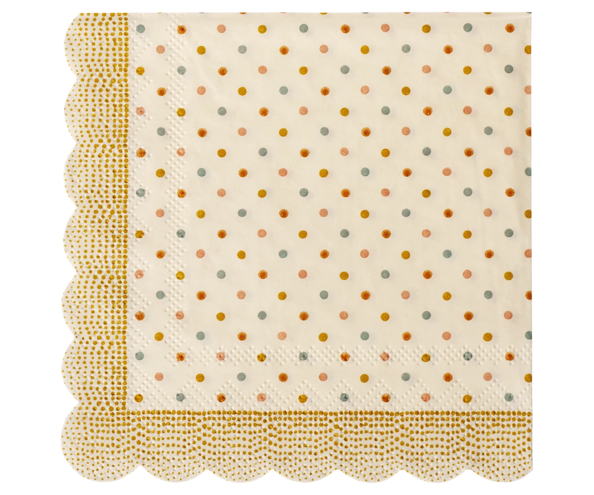 Maileg ETA JUNE SS24 *Napkin, Multi Dots - Ocher 3 Maileg ETA JUNE SS24 *Napkin, Multi Dots - Ocher