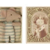 Maileg Baby Mouse In Box With Blue Stripes - Boy