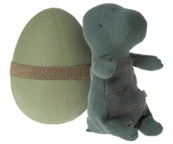 Maileg Small Gantosaurus In Egg - Dark Petrol