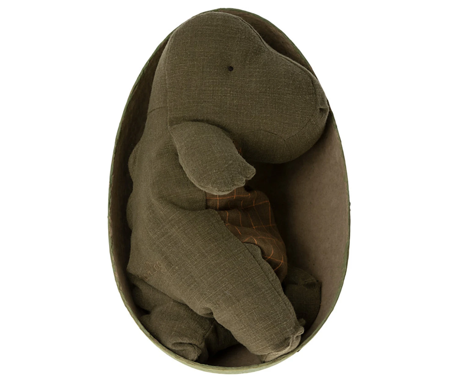 Maileg Medium Gantosaurus In Egg - Forrest Green 4 Maileg Medium Gantosaurus In Egg - Forrest Green - Image 2