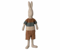 Maileg - Rabbit Size 4, Classic, Knitted Shirt And Shorts