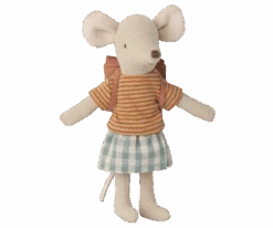 Maileg Tricycle Mouse - Big Sister With Old Rose Bag