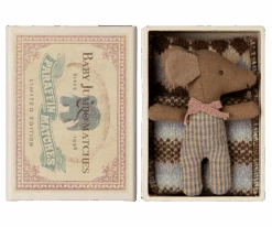 Maileg Sleepy Wakey Baby Mouse In Matchbox In Rose