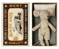 Maileg - Little Brother Mouse In Matchbox, Polka Dots