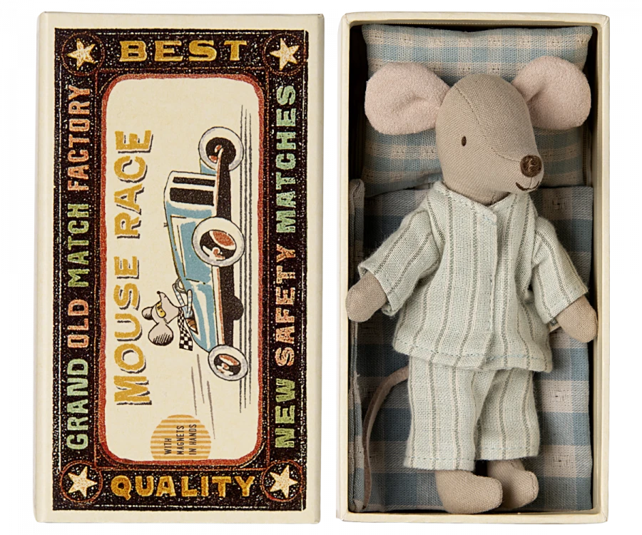 Maileg - Big Brother Mouse In Matchbox, Pyjamas 3 Maileg - Big Brother Mouse In Matchbox, Pyjamas