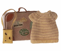 Maileg ETA APRIL SS24 Knitted Dress And Bag In Suitcase, Big Sister Mouse