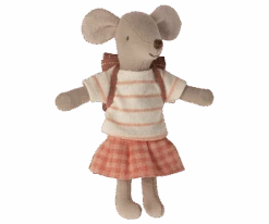 Maileg ETA JUNE SS24 Tricycle Mouse, Big Sister - Coral