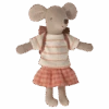 Maileg Big Sister Tricycle Mouse In Coral