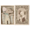 Maileg Baby Mouse - Sleepy Wakey In Matchbox - Blue -Maileg Maileg Baby Mouse Sleepy Wakey in Matchbox Blue