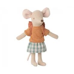 Maileg Big Sister Tricycle Mouse With Old Rose Bag