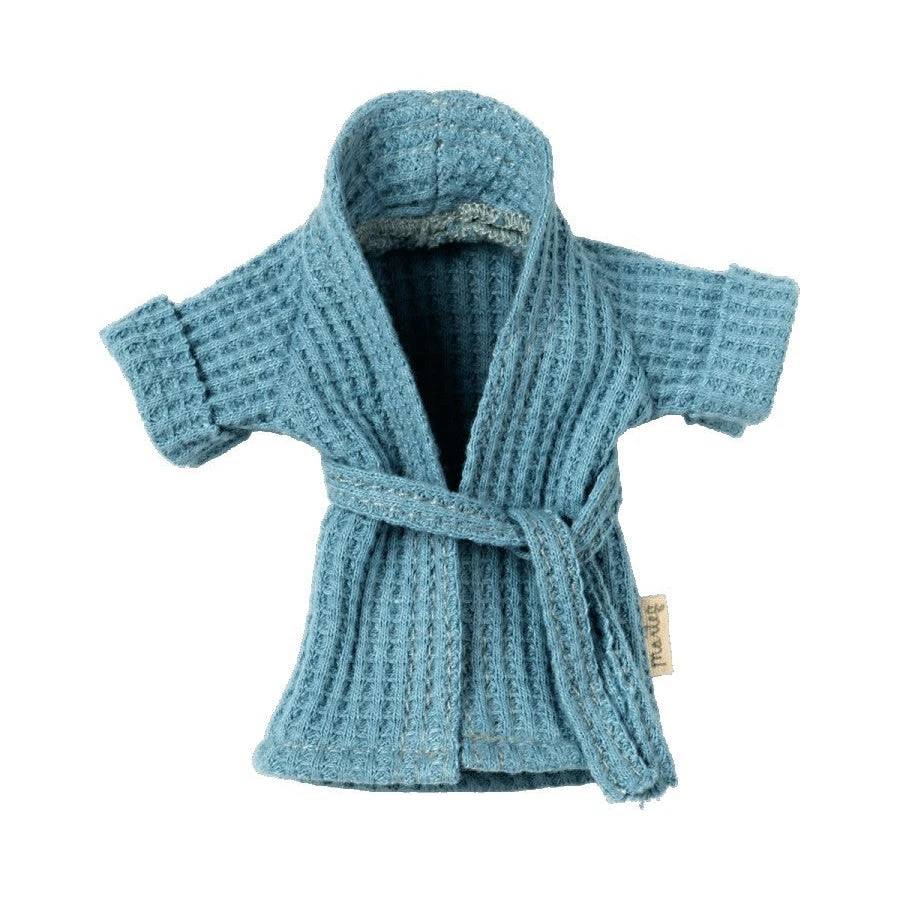 Maileg Father Mouse Clothes - Dusty Blue Bathrobe 3 Maileg Father Mouse Clothes - Dusty Blue Bathrobe