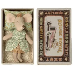Maileg Little Sister Mouse In Matchbox - Princess -Maileg Maileg Little Sister Mouse in Matchbox Princess Dolls Playsets Toy Figures 3