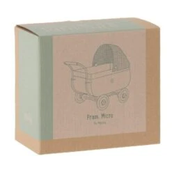 Maileg Micro Pram - Blue -Maileg Maileg Micro Pram Blue Dollhouse Accessories 3