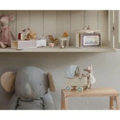 Maileg Micro Pram - Blue -Maileg Maileg Micro Pram Blue Dollhouse Accessories 4