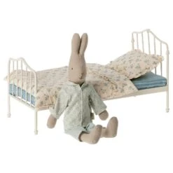 Maileg Miniature Bed - Blue -Maileg Maileg Miniature Bed Blue Dollhouse Accessories 2