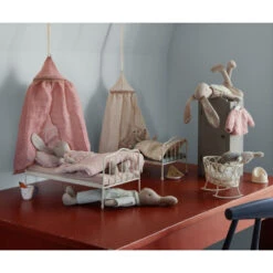 Maileg Miniature Bed Canopy - Cream -Maileg Maileg Miniature Bed Canopy Cream Dollhouse Accessories 2