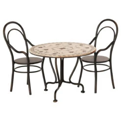 Maileg Miniature Dining Table Set With Two Chairs