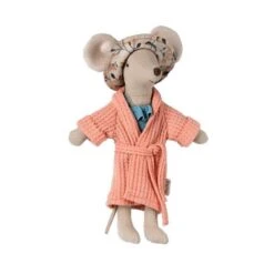 Maileg Mother Mouse Clothes - Coral Bathrobe -Maileg Maileg Mother Mouse Clothes Coral Bathrobe 3