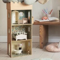 Maileg Mouse Wooden Bed -Maileg Maileg Mouse Wooden Bed Dollhouse Accessories 2