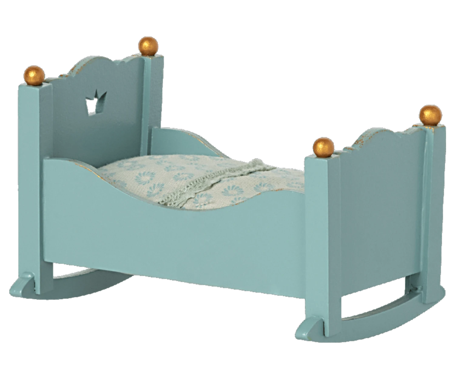 Maileg Cradle For Baby Mouse - Blue 3 Maileg Cradle For Baby Mouse - Blue