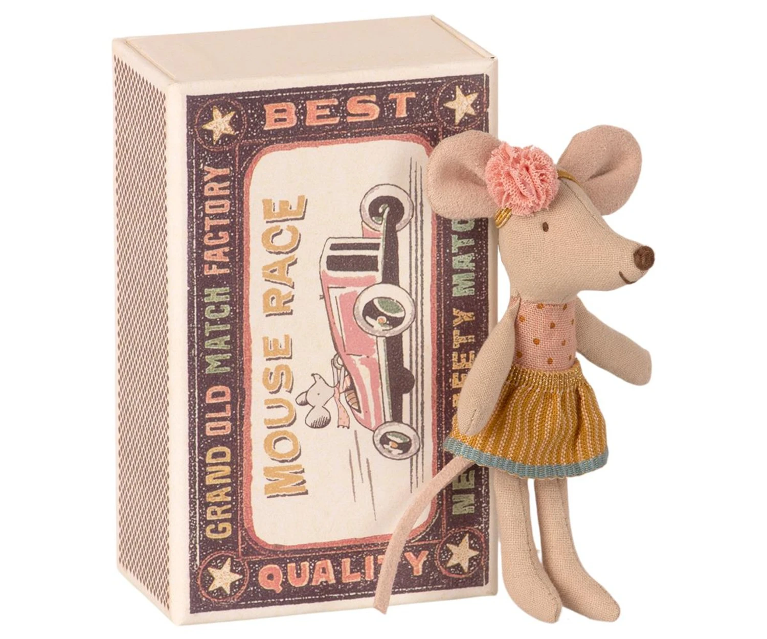 Maileg Little Sister Mouse In Box - Flower Headband 3 Maileg Little Sister Mouse In Box - Flower Headband