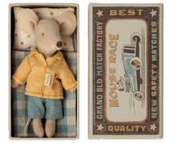 Maileg Big Brother Mouse In Box - Yellow Shirt And Jeans