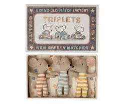 Maileg Baby Mice Triplets In Matchbox