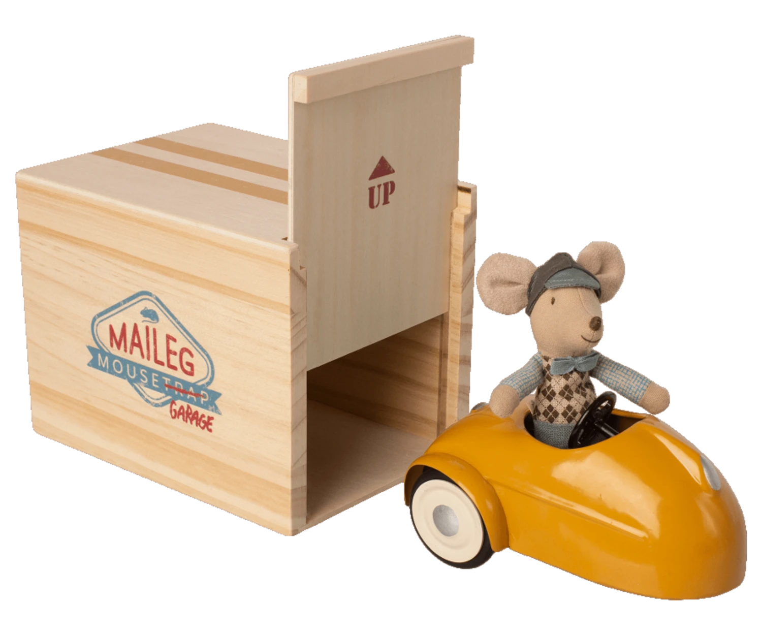 Maileg Mouse Car With Garage - Yellow 3 Maileg Mouse Car With Garage - Yellow