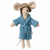 Maileg - Bathrobe, Dusty Blue -Maileg maileg bathrobe dusty blue why and whale