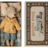 Maileg - Big Brother Mouse In Matchbox, Plaid -Maileg maileg big brother mouse in matchbox plaid why and whale