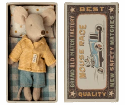 Maileg - Big Brother Mouse In Matchbox, Plaid