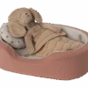 Maileg - Dog Bed Basket, Coral 2 Maileg - Dog Bed Basket, Coral -Maileg maileg dog bed basket coral why and whale 1 31529678242033