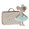 Maileg - Ballerina Little Sister In Suitcase, Light Mint -Maileg maileg ballerina blue