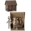 Maileg - Deer Family In Gingerbread House Set -Maileg ships soon maileg deer family in gingerbread house set why and whale 1